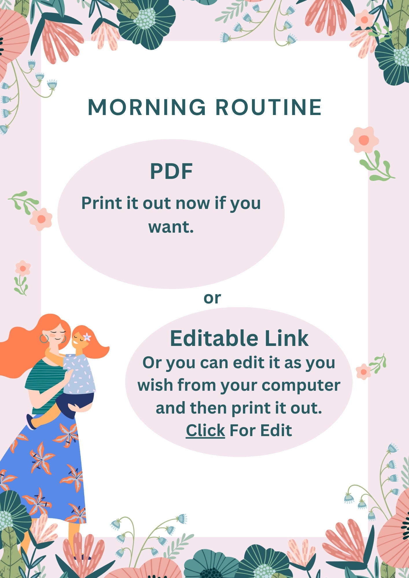 Editable Morning Routine Chart for Kids - Printable Folding Flip Visual Schedule, Daily Before School Checklist for Toddlers